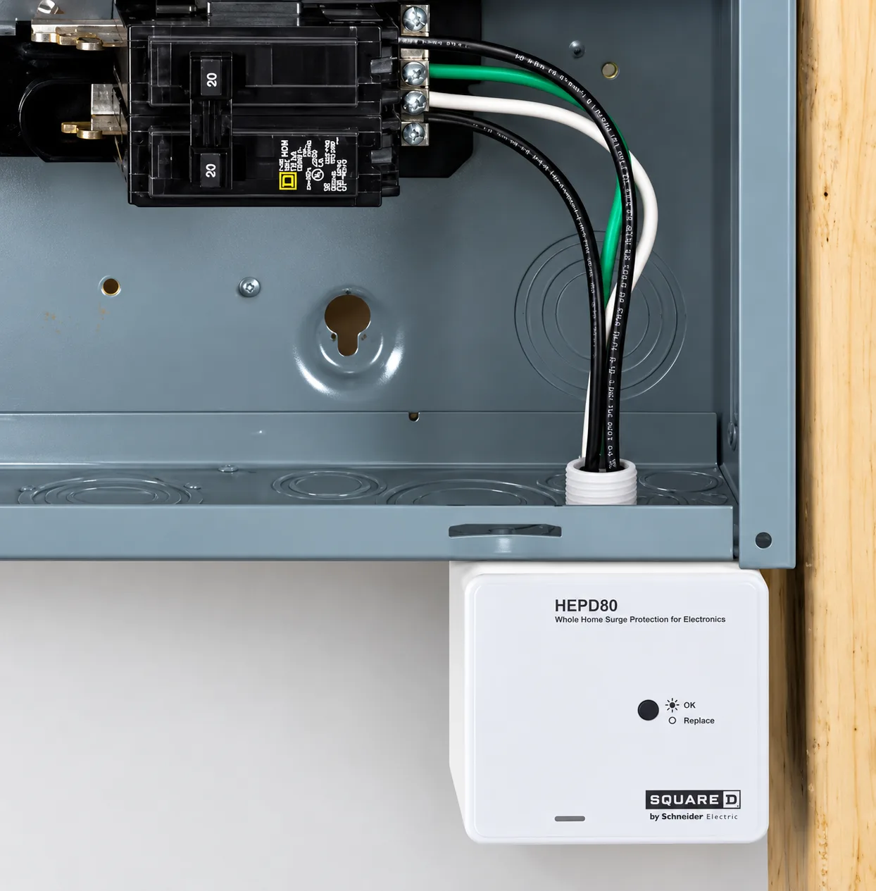 Whole-home surge protector installed by Cornerstone Electrical